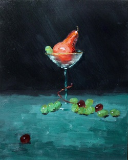 Martini Glass & Pear by Donna Ham, Artist